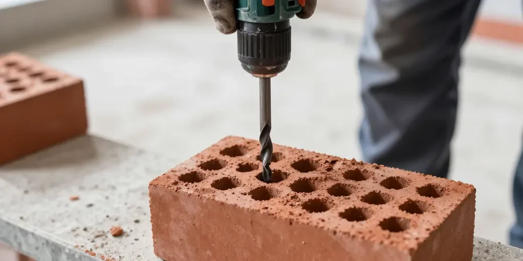 Percer de la brique rouge creuse sans l'éclater : la vraie technique que les pros cachent